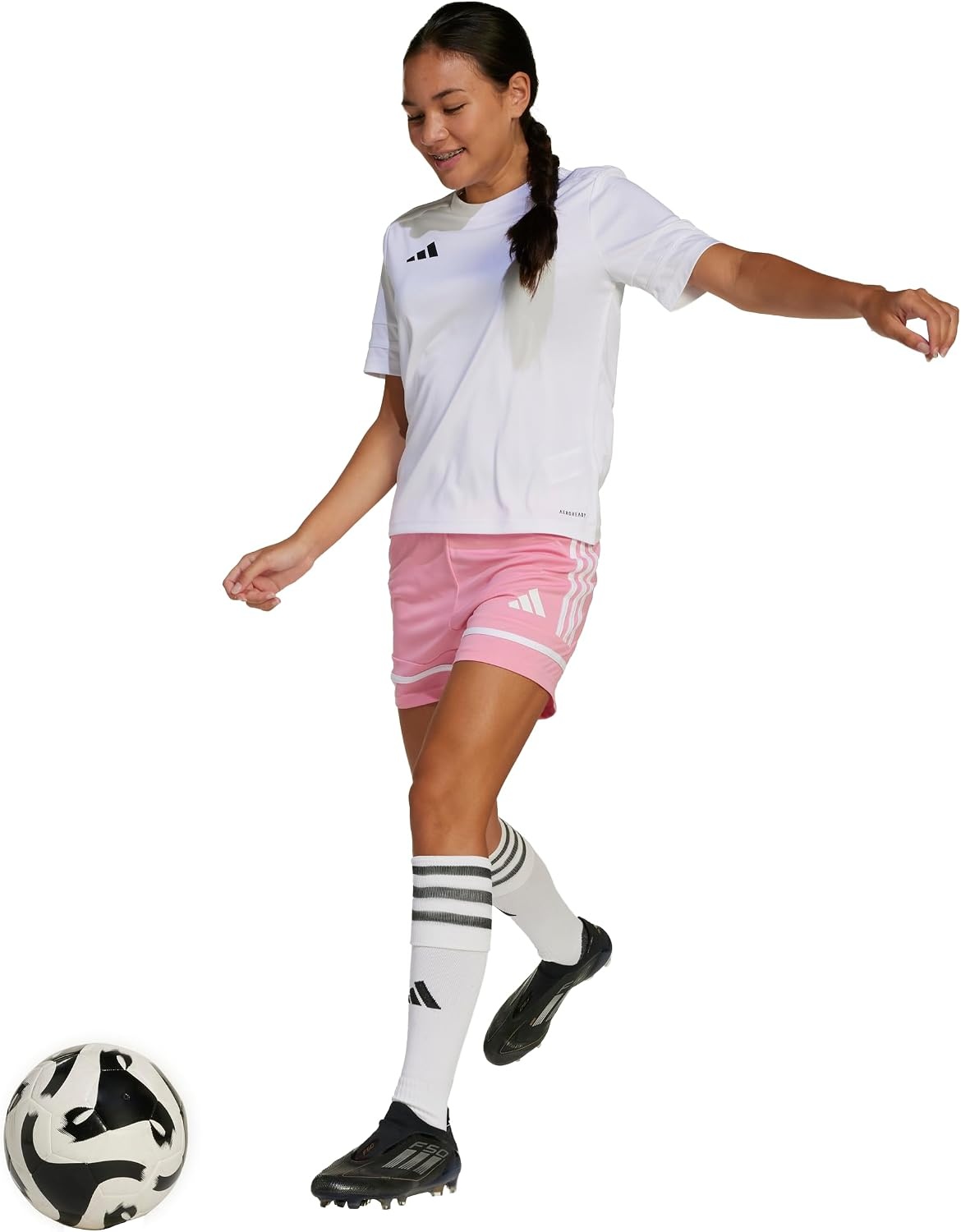 image:imageadidas Kids Squadra 21 ShortsBliss PinkBliss PinkWhite