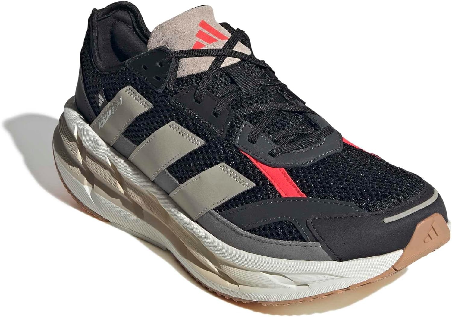image:imageadidas Mens Adistar 3 Sportswear Lace Up Sneakers Shoes Casual GreyBlackWonder BeigeLucid Red