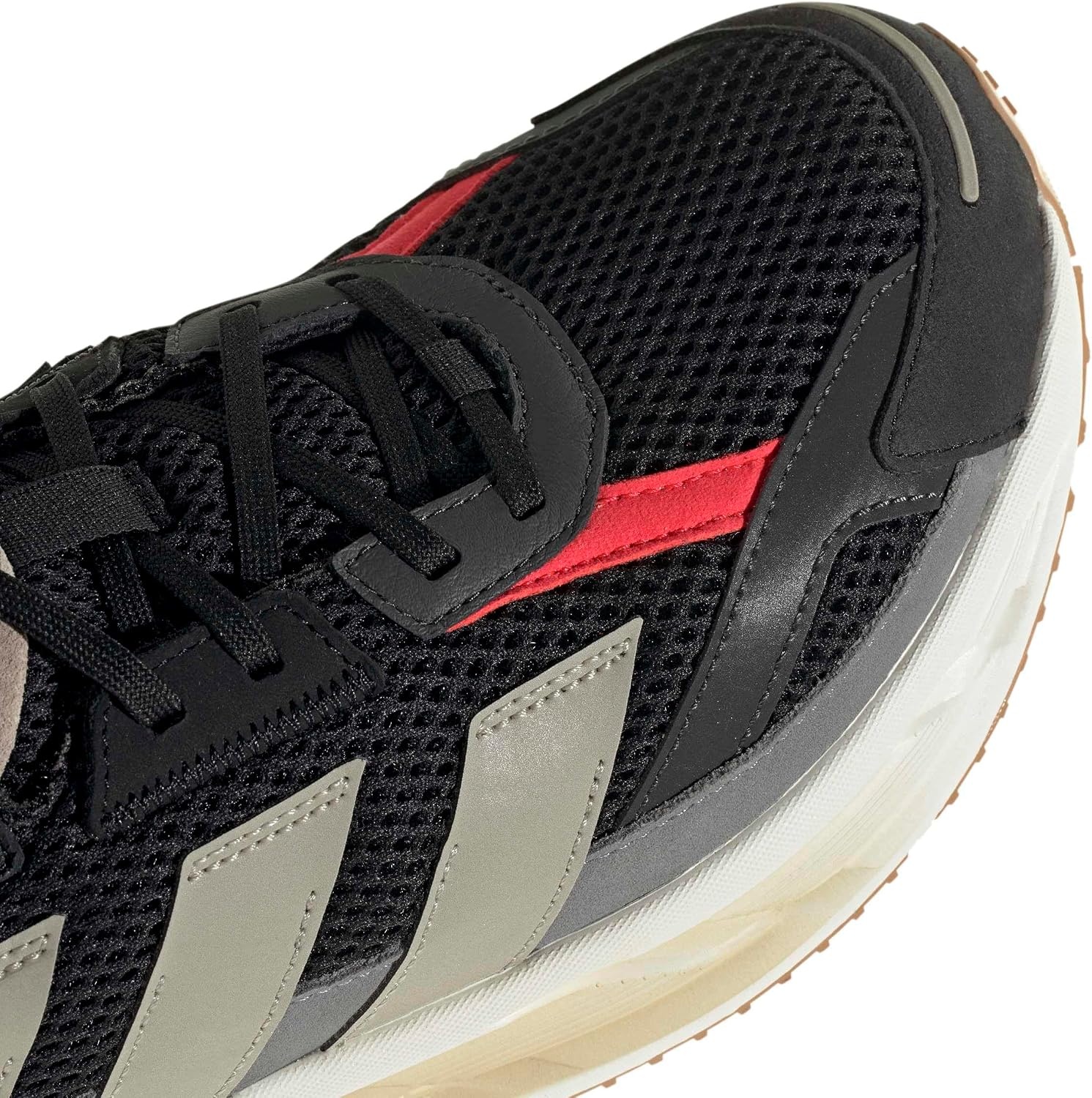 image:imageadidas Mens Adistar 3 Sportswear Lace Up Sneakers Shoes Casual GreyBlackWonder BeigeLucid Red