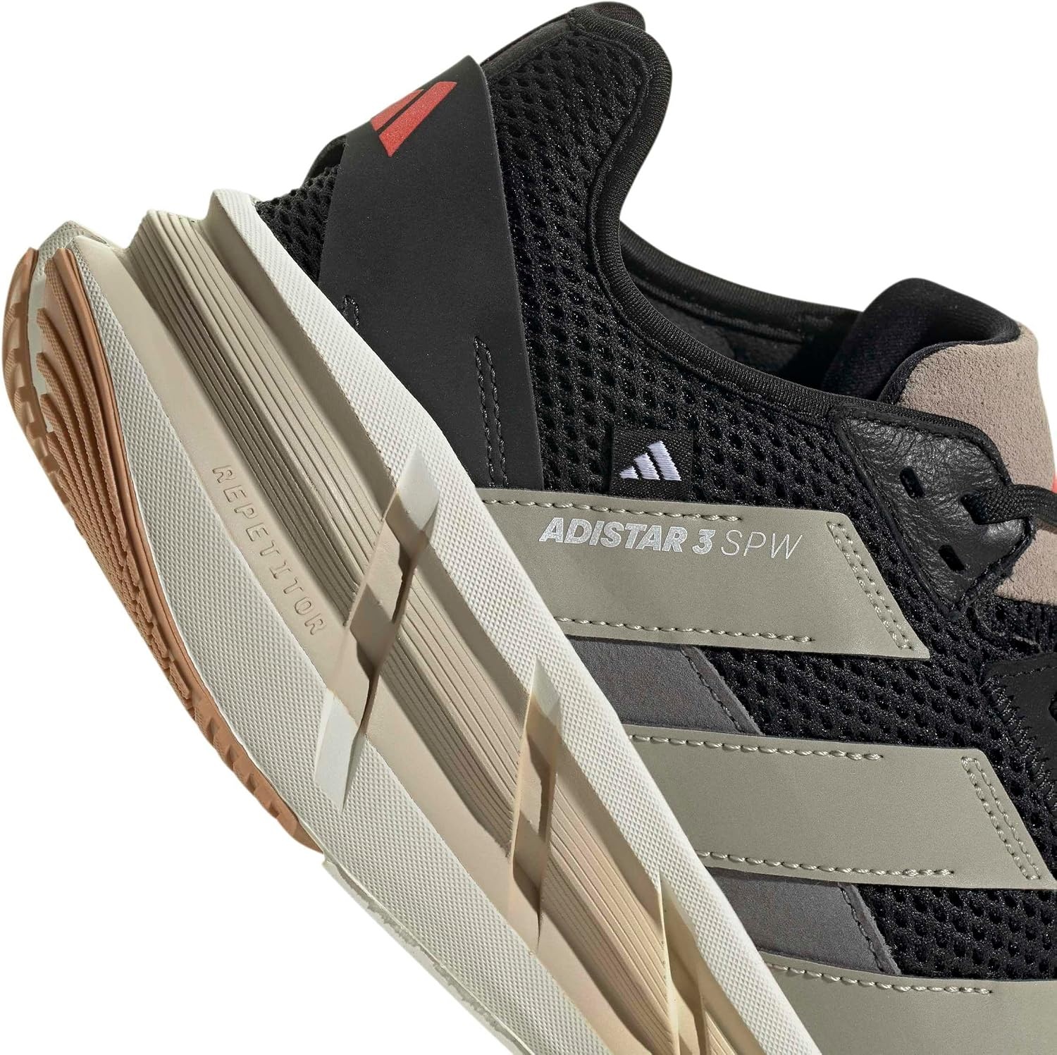 image:imageadidas Mens Adistar 3 Sportswear Lace Up Sneakers Shoes Casual GreyBlackWonder BeigeLucid Red