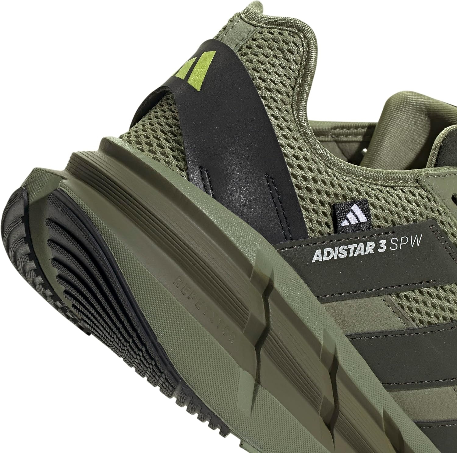 image:imageadidas Mens Adistar 3 Sportswear Lace Up Sneakers Shoes Casual GreyTent GreenNight CargoBlack