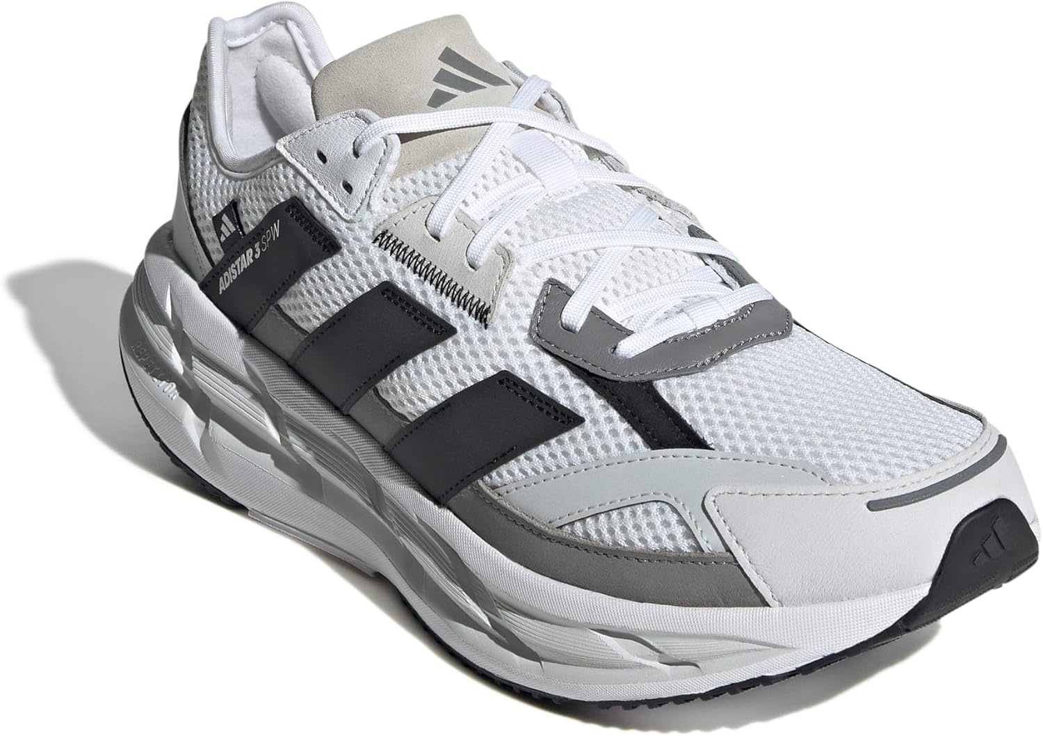 image:imageadidas Mens Adistar 3 Sportswear Lace Up Sneakers Shoes Casual GreyWhiteBlackDash Grey