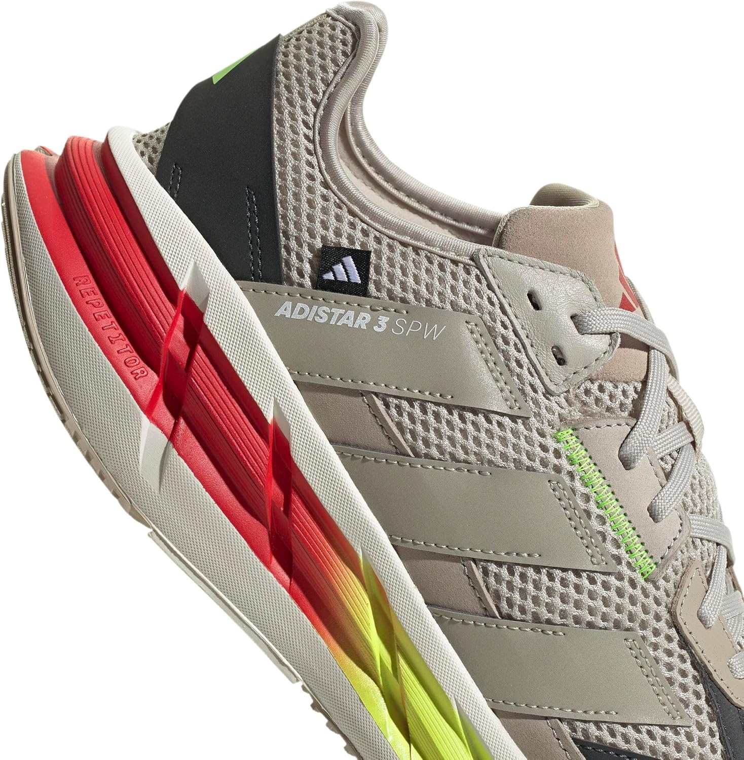 image:imageadidas Mens Adistar 3 Sportswear Lace Up Sneakers Shoes Casual GreyWonder AluminaWonder BeigeLucid Lemon