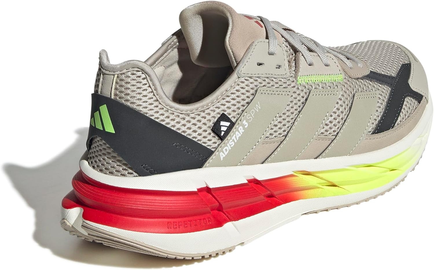 image:imageadidas Mens Adistar 3 Sportswear Lace Up Sneakers Shoes Casual GreyWonder AluminaWonder BeigeLucid Lemon