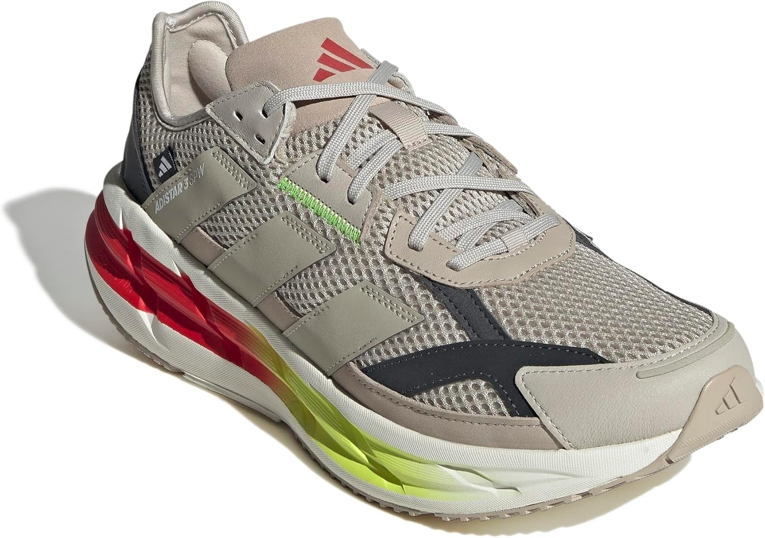 image:imageadidas Mens Adistar 3 Sportswear Lace Up Sneakers Shoes Casual GreyWonder AluminaWonder BeigeLucid Lemon