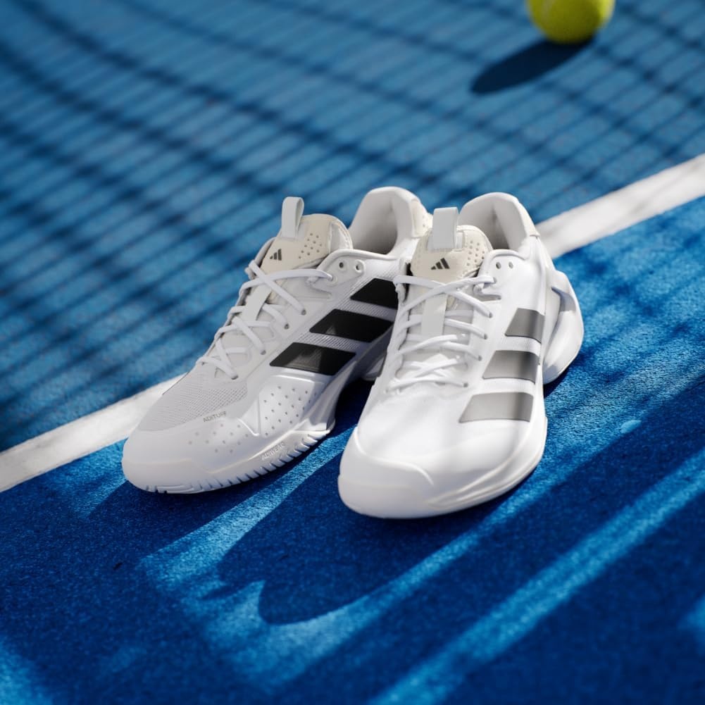 image:imageadidas Mens Adizero Ubersonic 5 Tennis ShoesWhiteBlackSilver Metallic