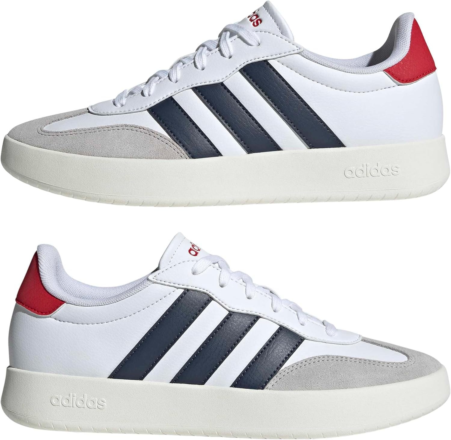 image:imageadidas Mens Barreda Fashion SneakersWhiteShadow NavyBetter Scarlet