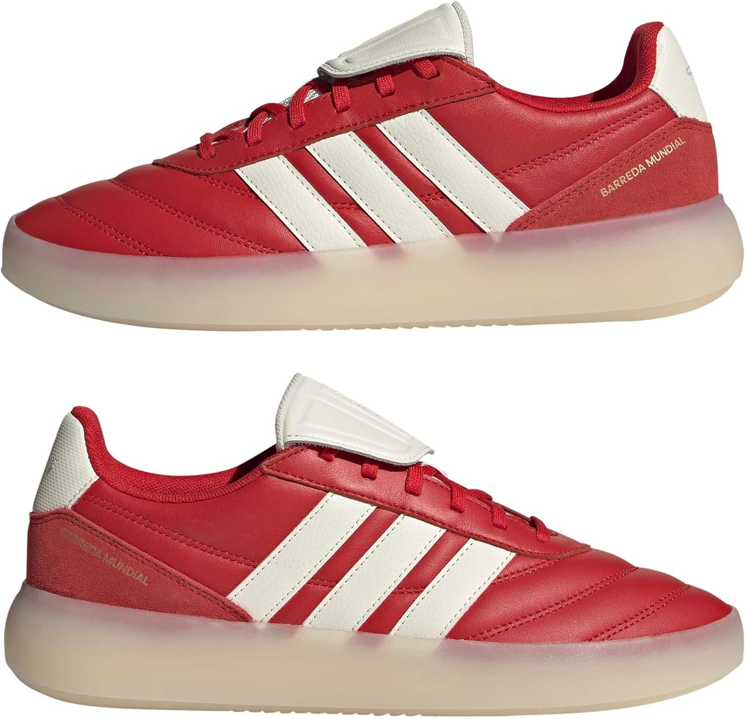 image:imageadidas Mens Barreda Mundial Lace Up Sneakers Shoes Casual RedBetter ScarletOff WhiteGold Metallic