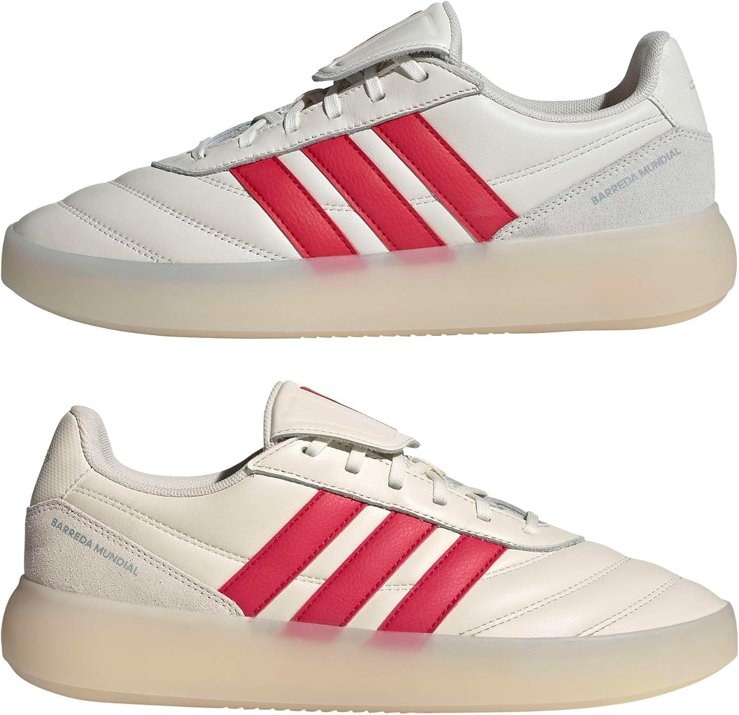 image:imageadidas Mens Barreda Mundial Lace Up Sneakers Shoes Casual RedOff WhitePure RubyOrbit Grey