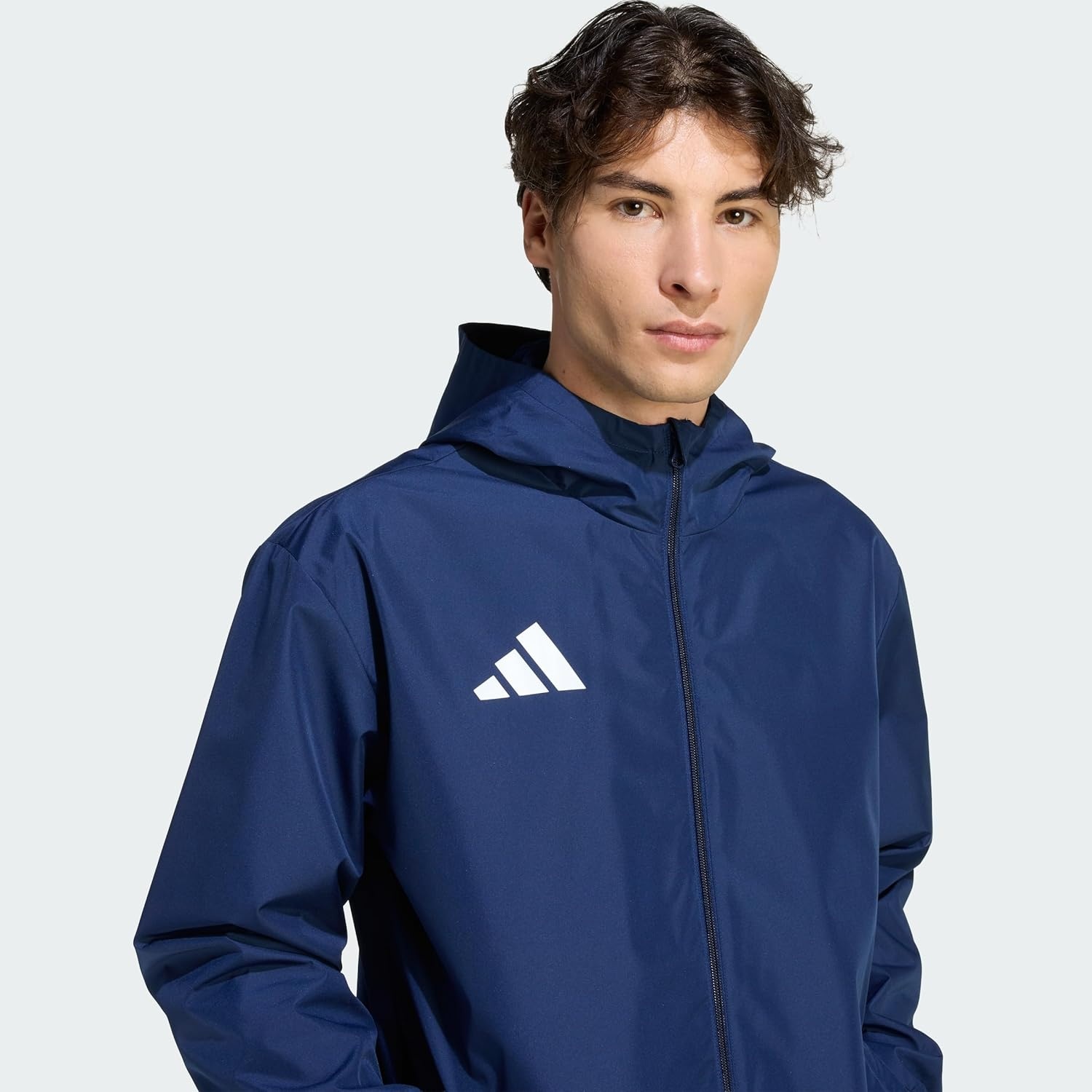 image:imageadidas Mens Entrada 26 All Weather JacketTeam Navy Blue 2White