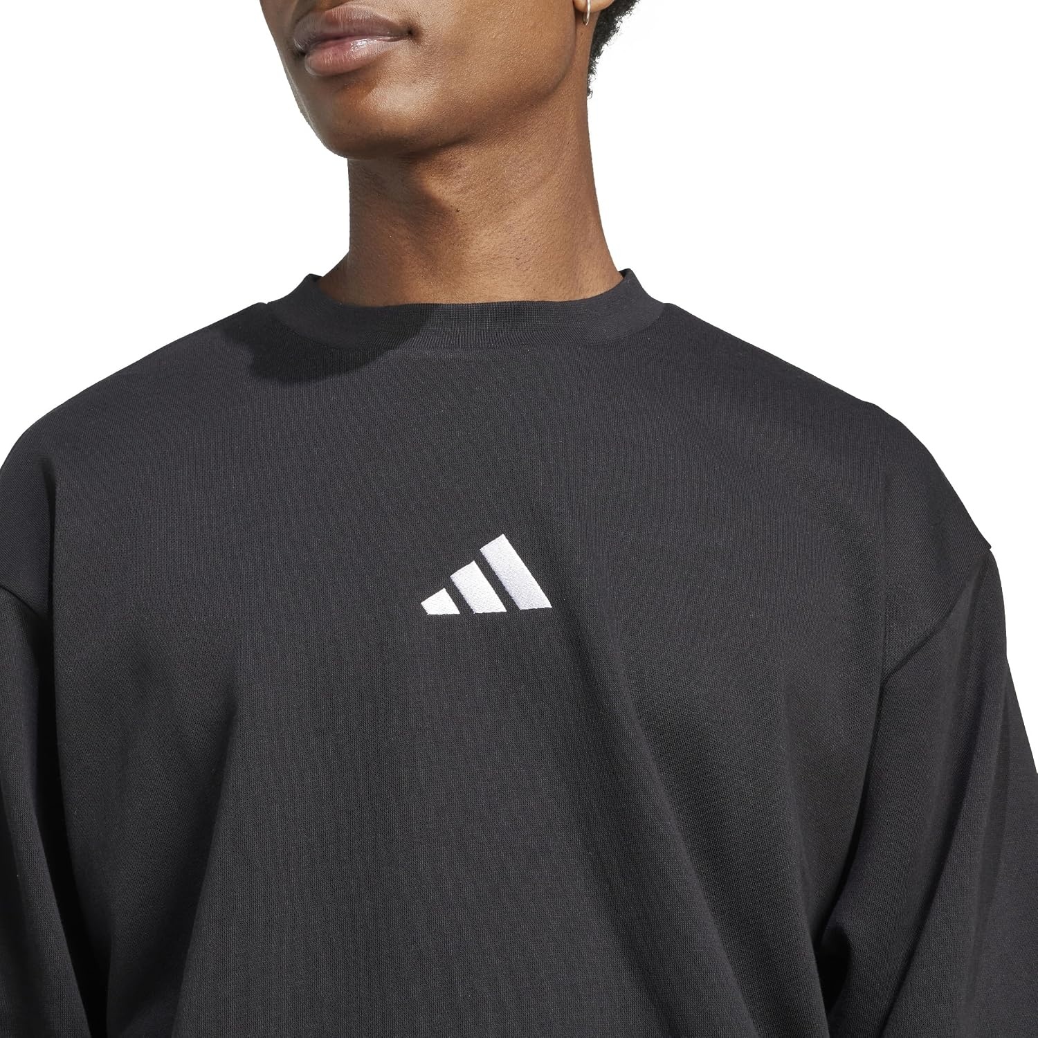 image:imageadidas Mens Essentials FeelCozy Fleece SweatshirtBlackWhite
