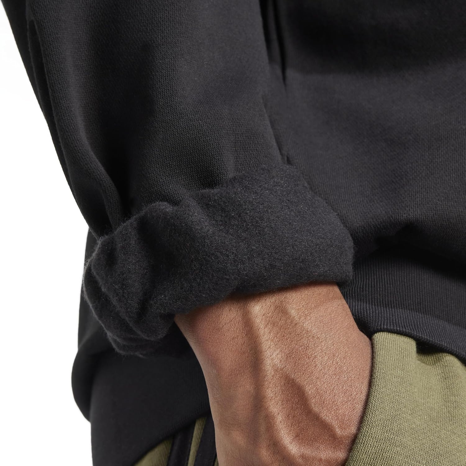 image:imageadidas Mens Essentials FeelCozy Fleece SweatshirtBlackWhite