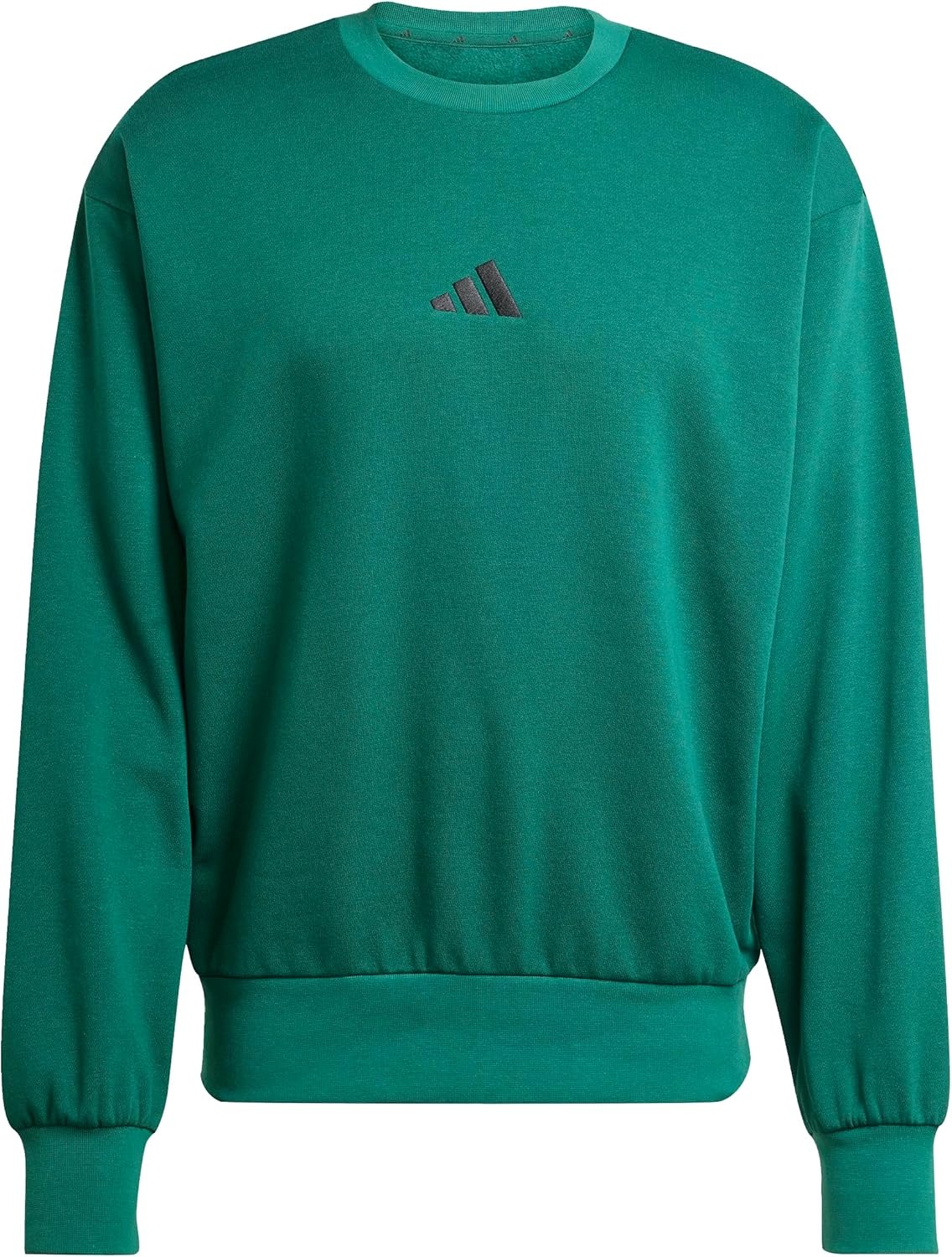 image:imageadidas Mens Essentials FeelCozy Fleece SweatshirtCollegiate GreenBlack