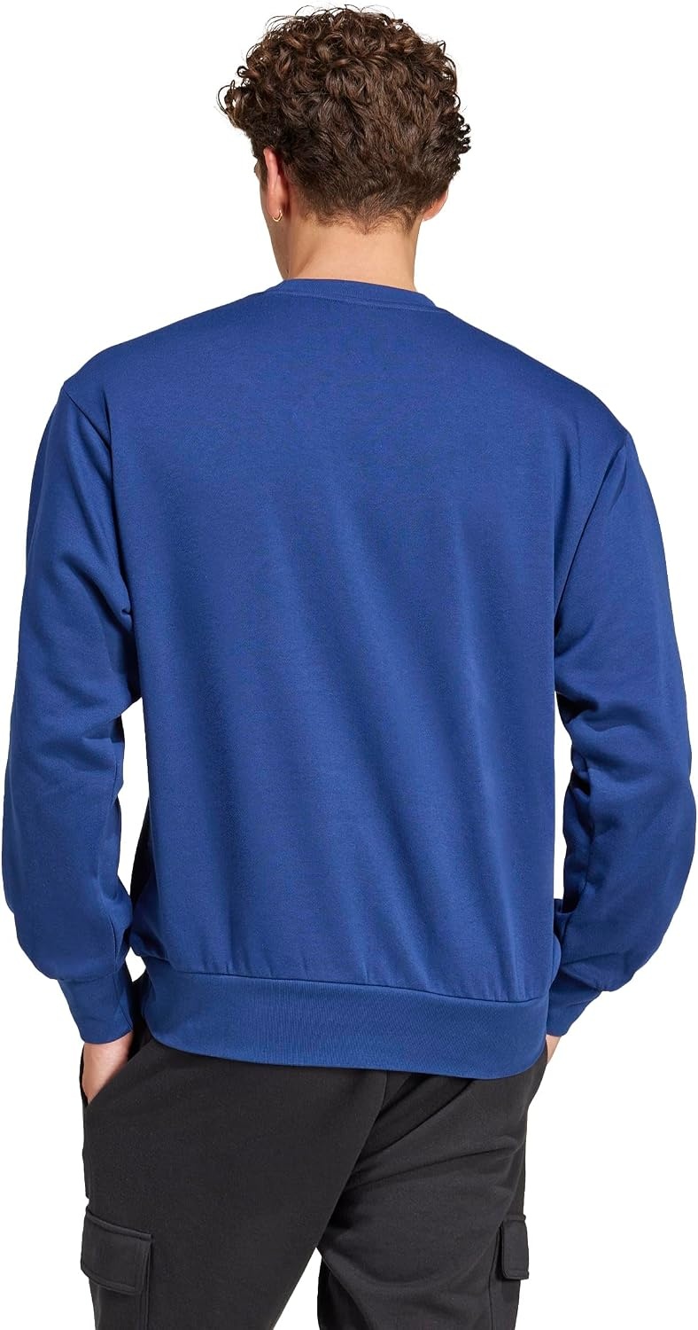 image:imageadidas Mens Essentials FeelCozy Fleece SweatshirtDark BlueWhite
