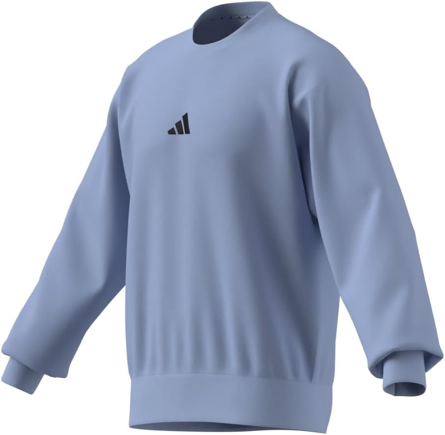 image:imageadidas Mens Essentials FeelCozy Fleece SweatshirtGlow BlueBlack