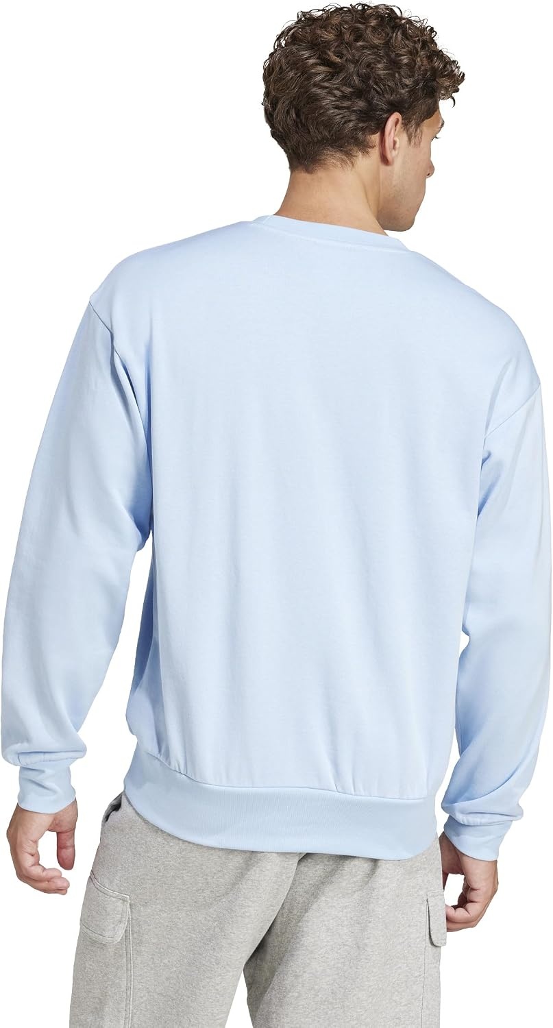 image:imageadidas Mens Essentials FeelCozy Fleece SweatshirtGlow BlueBlack