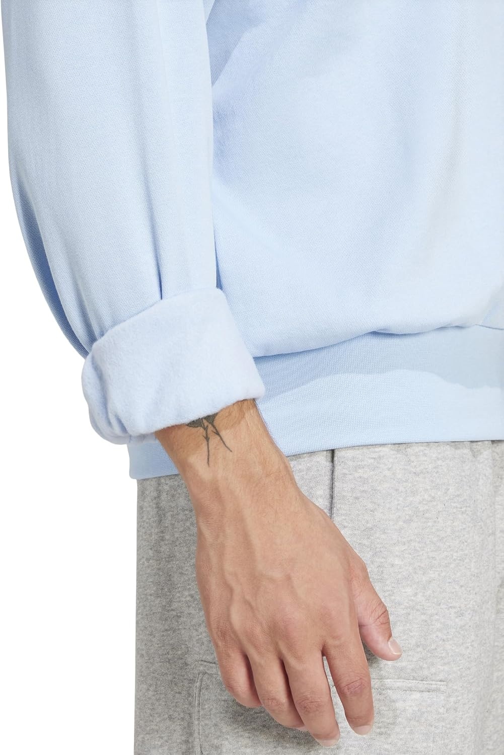 image:imageadidas Mens Essentials FeelCozy Fleece SweatshirtGlow BlueBlack