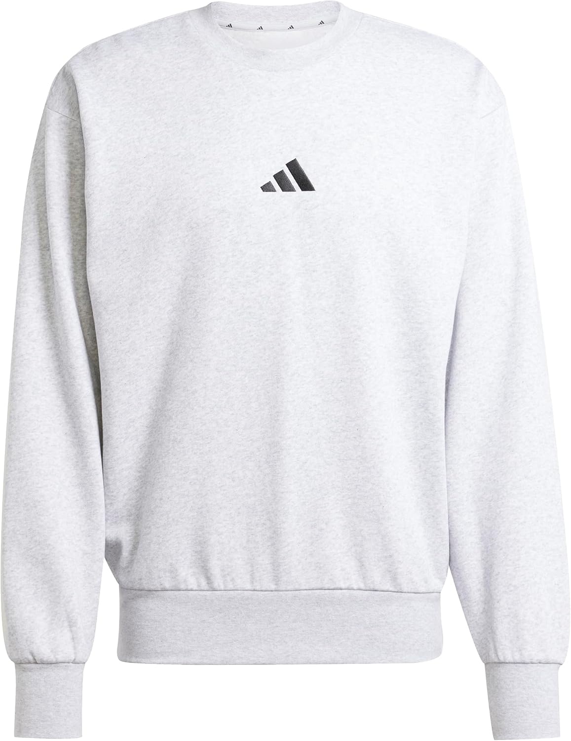 image:imageadidas Mens Essentials FeelCozy Fleece SweatshirtLight Grey HeatherBlack