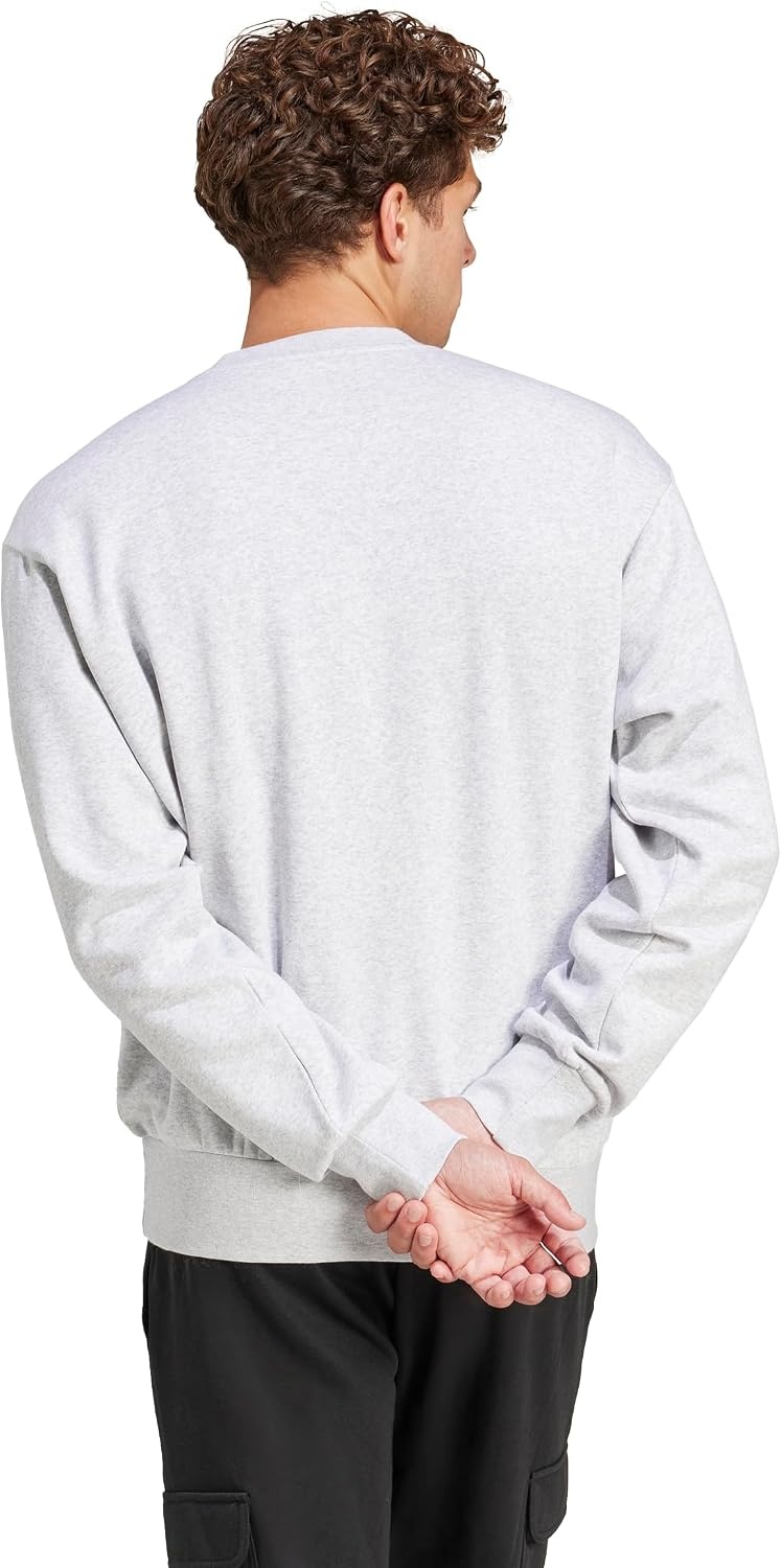 image:imageadidas Mens Essentials FeelCozy Fleece SweatshirtLight Grey HeatherBlack