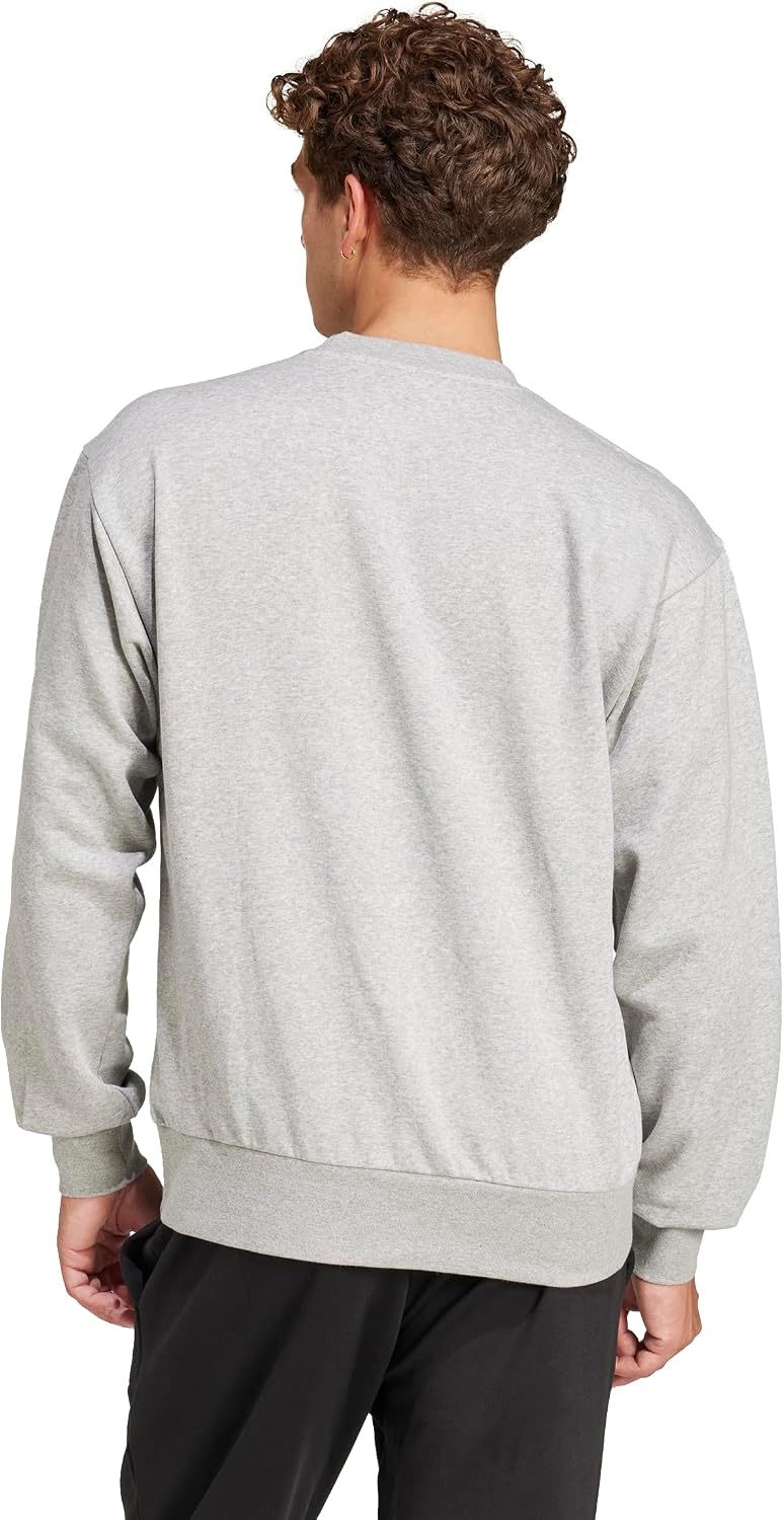 image:imageadidas Mens Essentials FeelCozy Fleece SweatshirtMedium Grey HeatherBlack