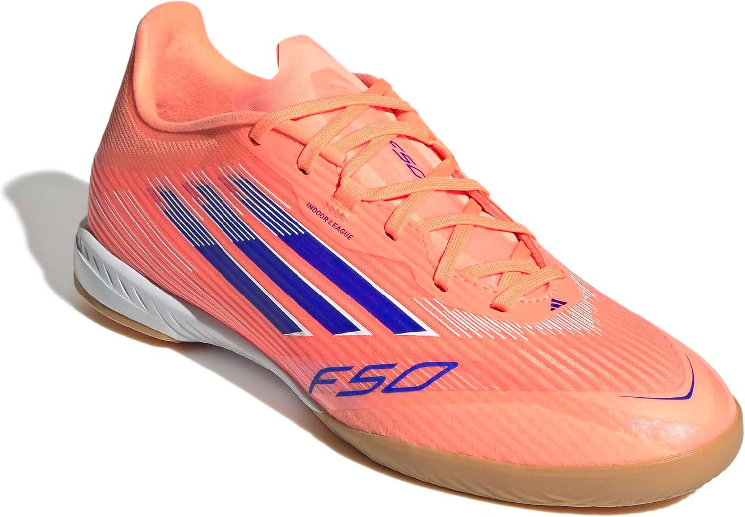 image:imageadidas Mens F50 League Indoor Soccer ShoesBeam OrangeLucid BlueWhite
