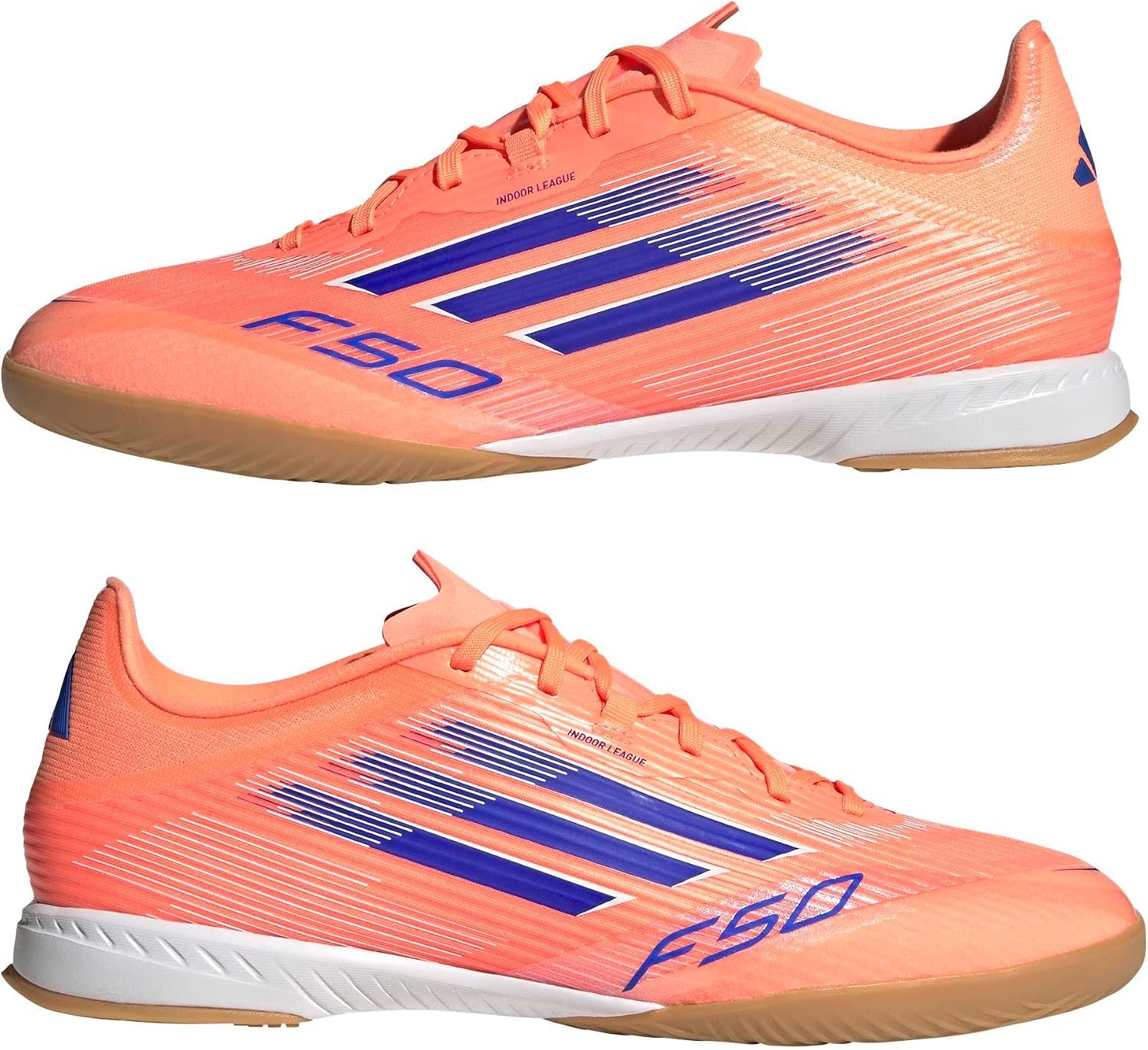 image:imageadidas Mens F50 League Indoor Soccer ShoesBeam OrangeLucid BlueWhite