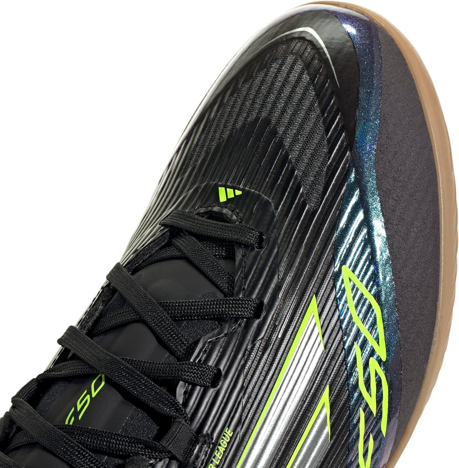 image:imageadidas Mens F50 League Indoor Soccer ShoesBlackIron MetallicLucid Lemon