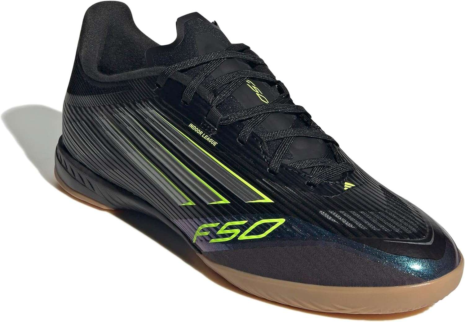 image:imageadidas Mens F50 League Indoor Soccer ShoesBlackIron MetallicLucid Lemon