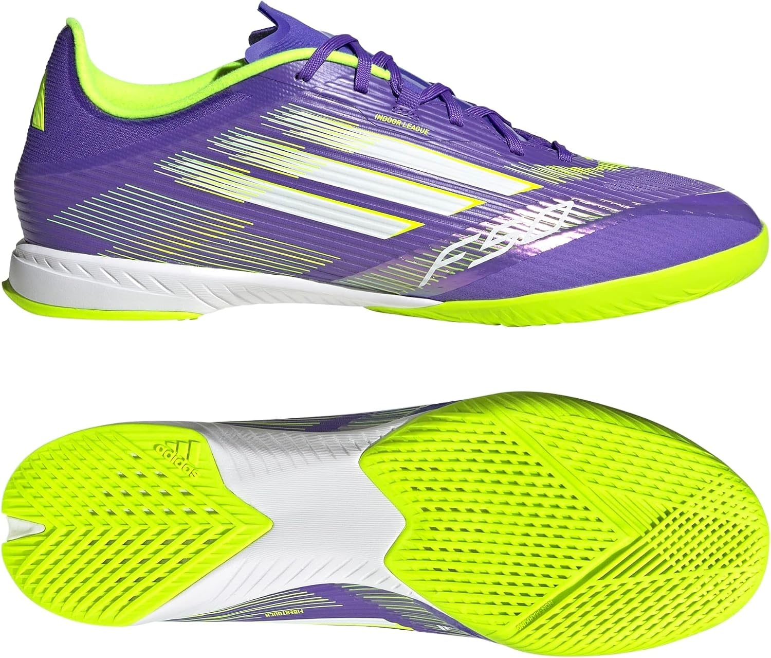 image:imageadidas Mens F50 League Indoor Soccer ShoesPurple RushWhiteLucid Lemon