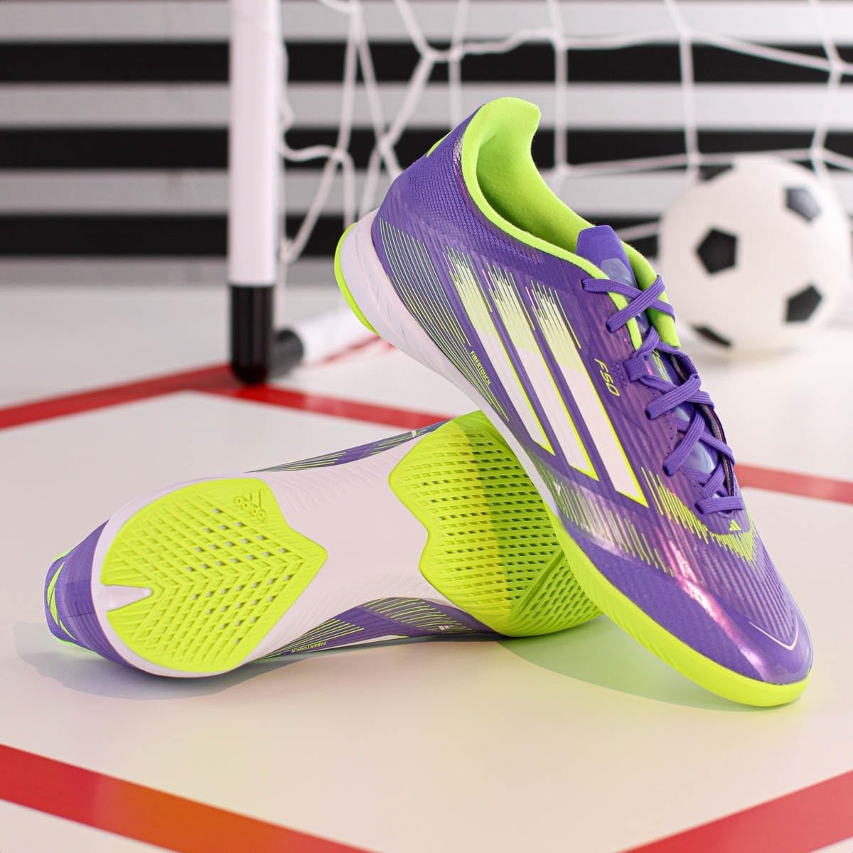 image:imageadidas Mens F50 League Indoor Soccer ShoesPurple RushWhiteLucid Lemon