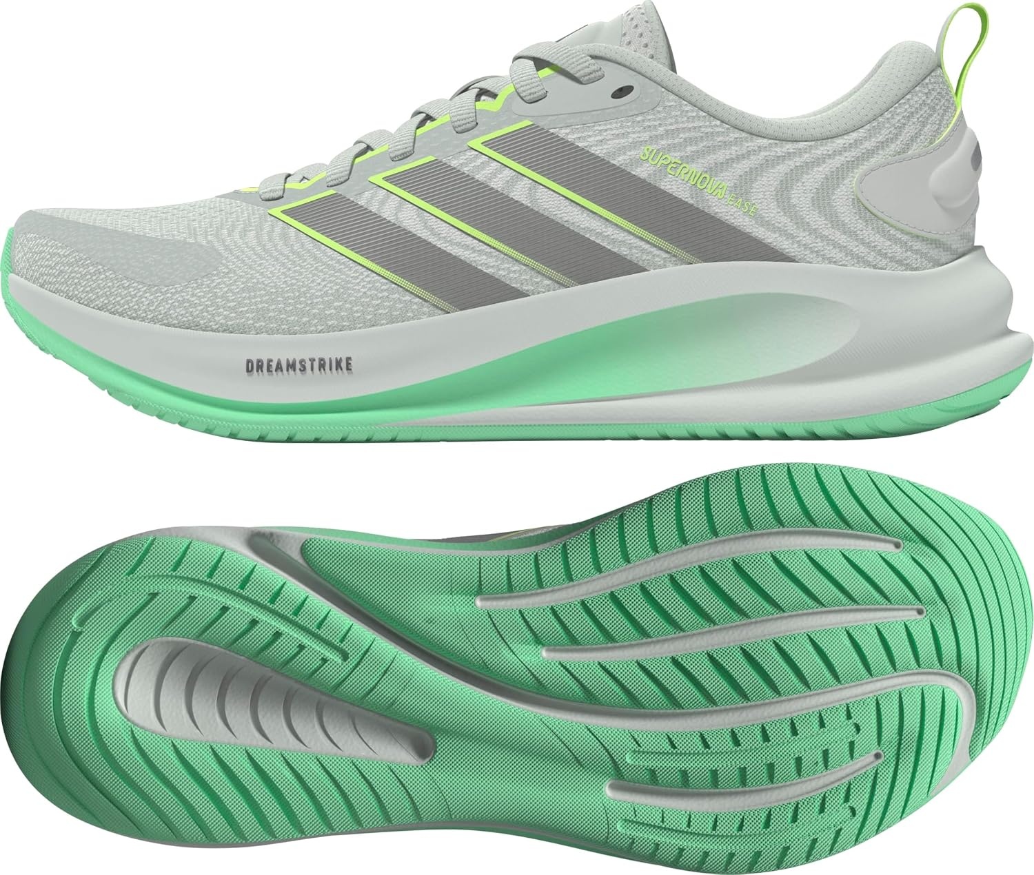 image:imageadidas Mens Supernova Ease 2 Running Sneakers Shoes WhiteLinen GreenMatte SilverYellow