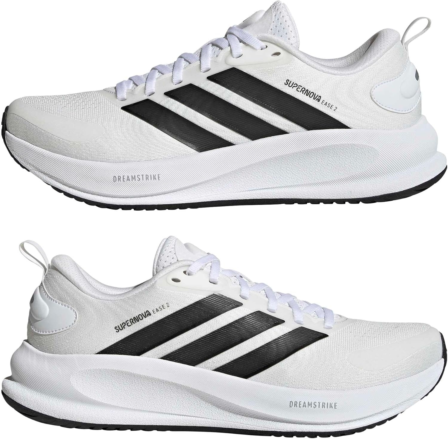 image:imageadidas Mens Supernova Ease 2 Running Sneakers Shoes WhiteWhiteBlackCrystal White