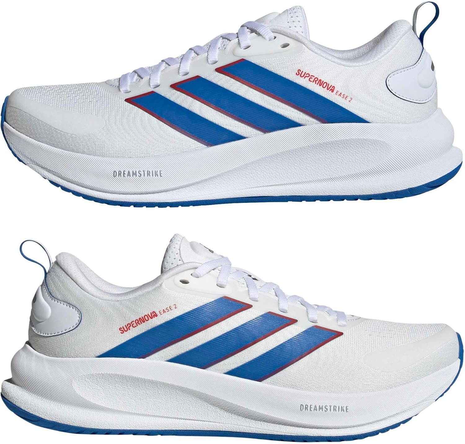 image:imageadidas Mens Supernova Ease 2 Running Sneakers Shoes WhiteWhiteBright RoyalPure Ruby
