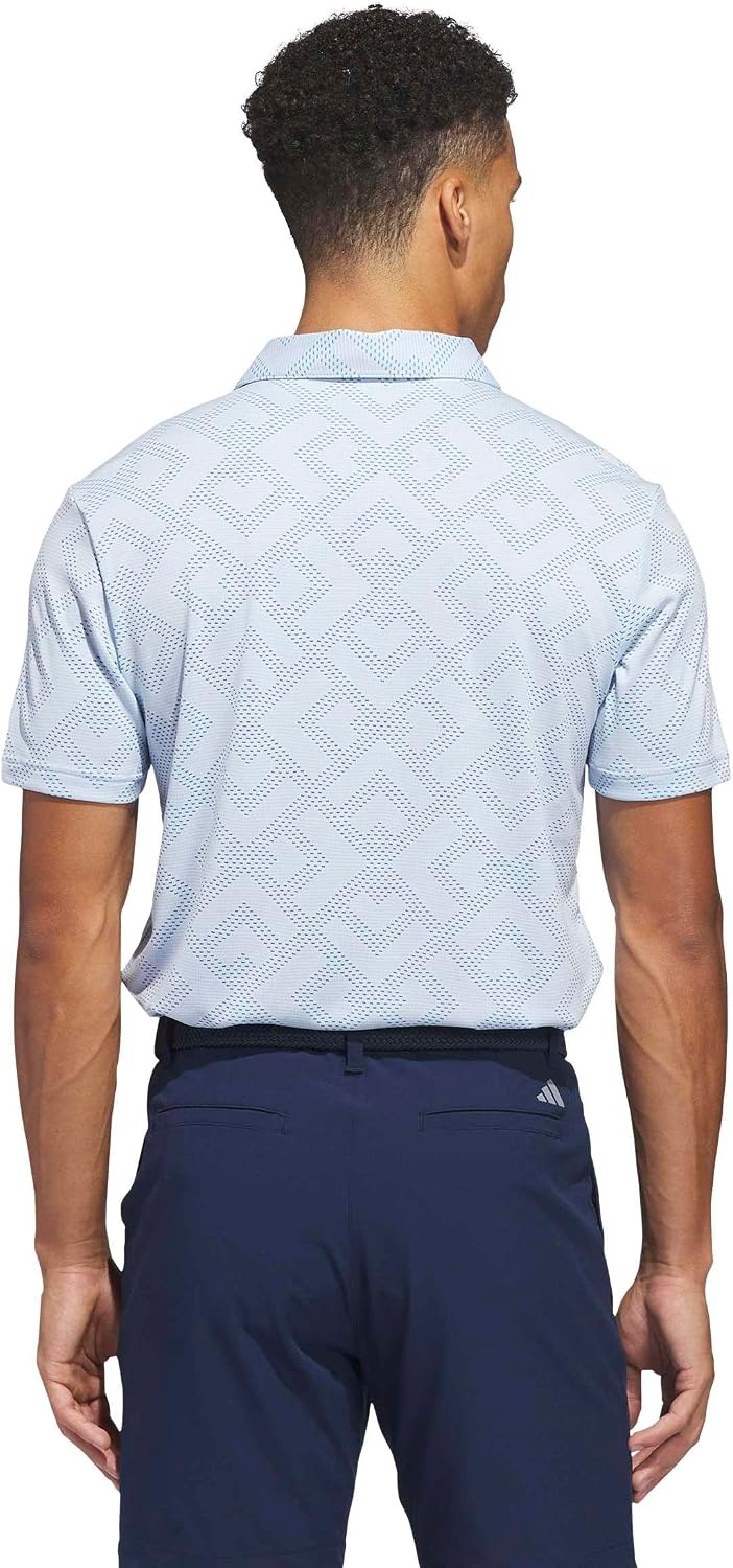 image:imageadidas Mens Ultimate365 Jacquard Climacool Polo ShirtCrystal Sky Lucid Ray Blue