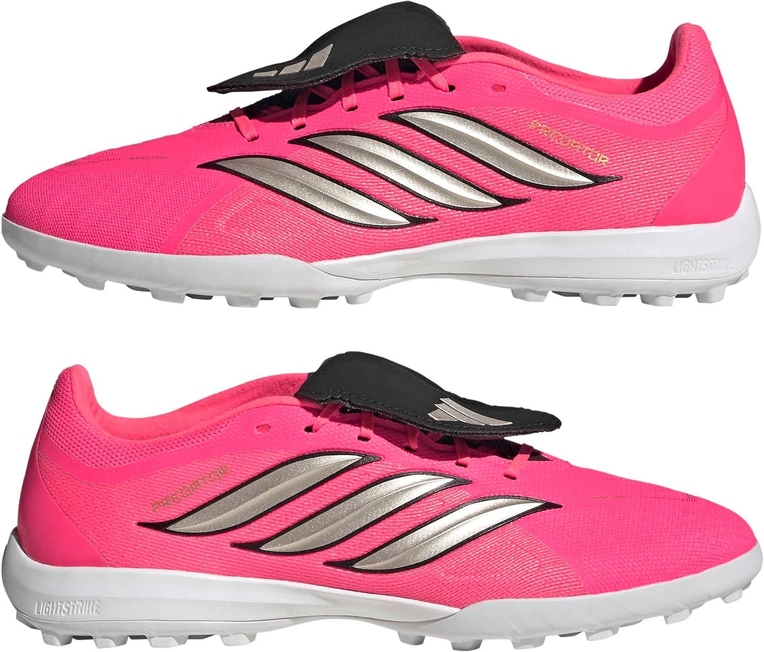 image:imageadidas Predator League FoldOver Tongue Turf Soccer CleatsSolar TurboThermal ChromeBlack