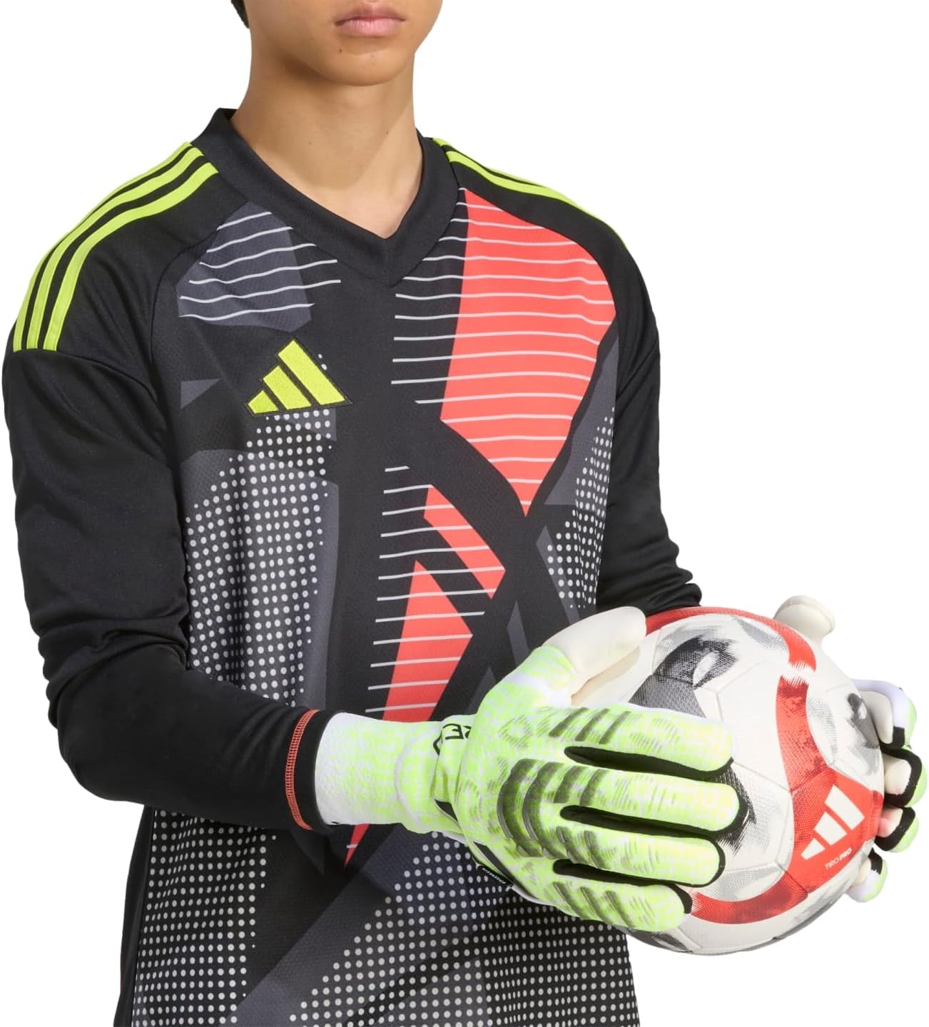 image:imageadidas Predator Pro Fingersave Goalkeeper Gloves Cushioned Reinforced with URG 20 Latex Palm amp Fingersave Spines for Ultimate ShotStopping PerformanceYellow