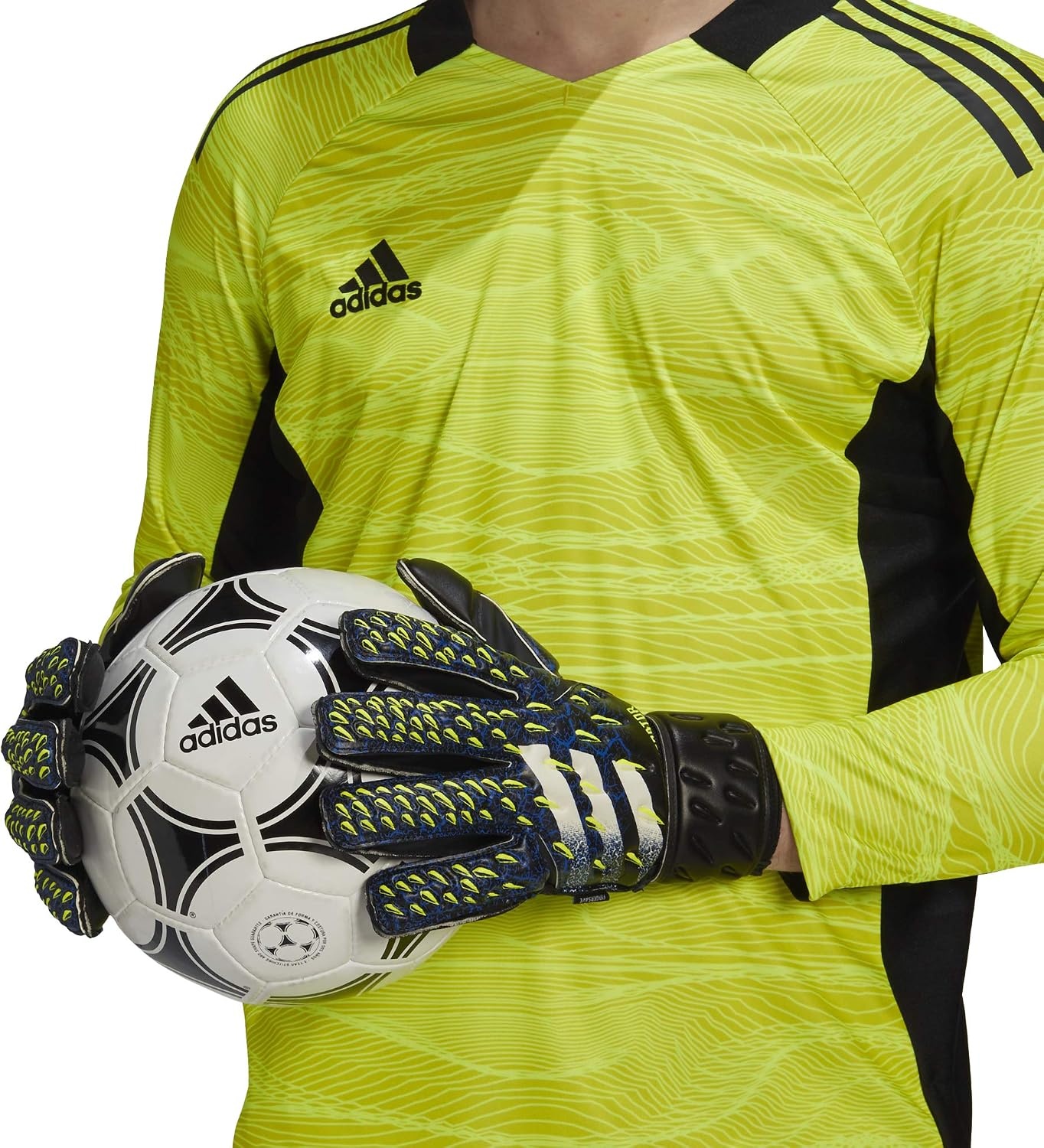 image:imageadidas Predator Top Training Soccer Goalkeeper GlovesBlackTeam Royal BlueSolar YellowWhite