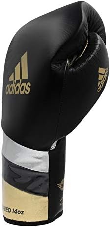 image:imageadidas Speed 500 Pro Boxing Gloves Genuine Leather Training Gloves for Men amp Women LaceUp Heavy Bag amp Kickboxing GlovesBLACKGOLDSILVER