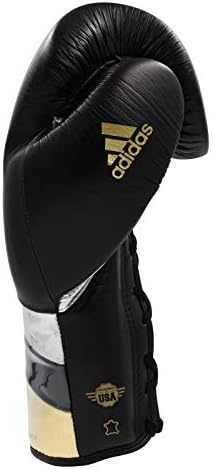 image:imageadidas Speed 500 Pro Boxing Gloves Genuine Leather Training Gloves for Men amp Women LaceUp Heavy Bag amp Kickboxing GlovesBLACKGOLDSILVER
