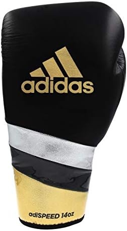 image:imageadidas Speed 500 Pro Boxing Gloves Genuine Leather Training Gloves for Men amp Women LaceUp Heavy Bag amp Kickboxing GlovesBLACKGOLDSILVER