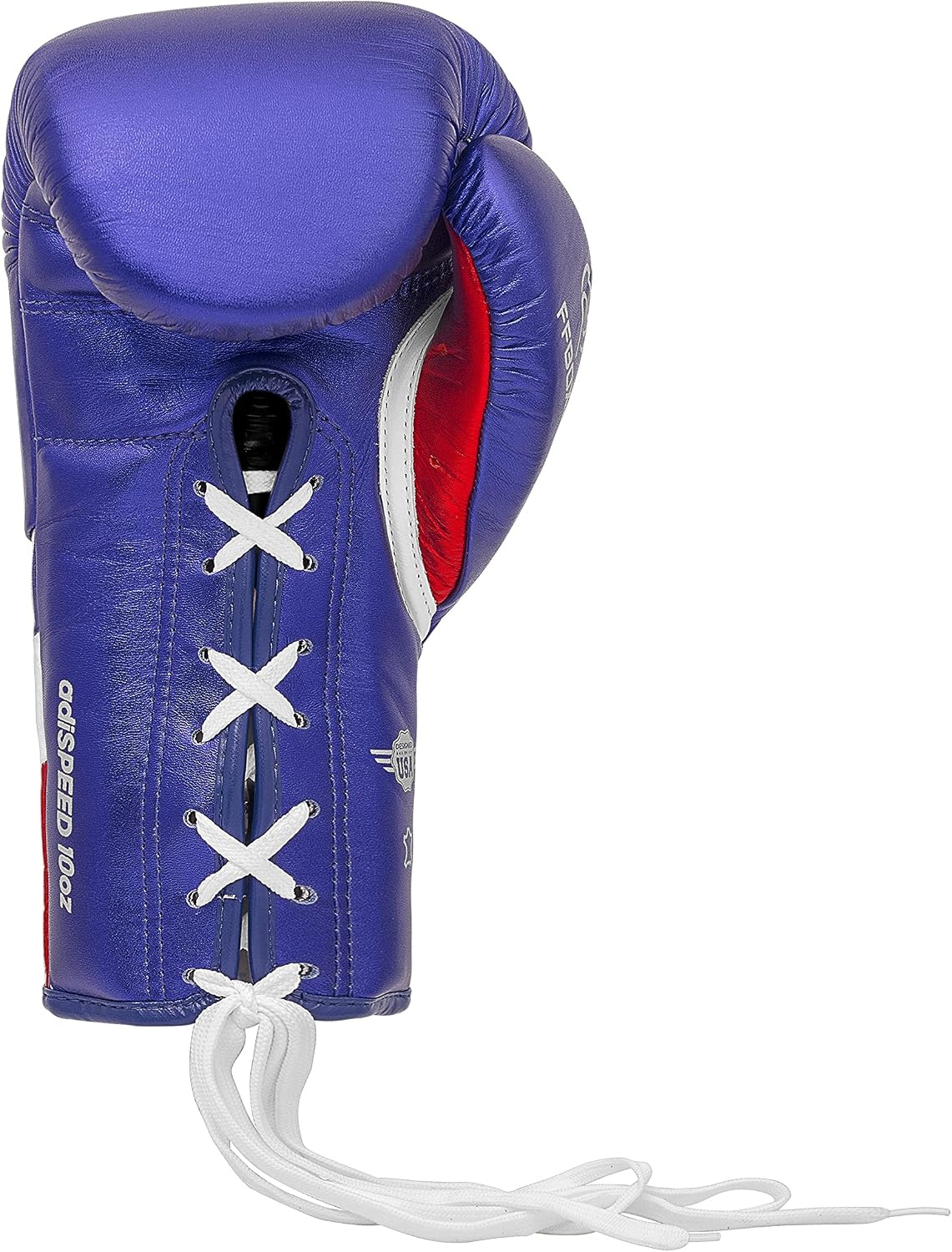 image:imageadidas Speed 500 Pro Boxing Gloves Genuine Leather Training Gloves for Men amp Women LaceUp Heavy Bag amp Kickboxing GlovesMET BLUEREDSILVER
