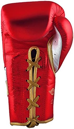 image:imageadidas Speed 500 Pro Boxing Gloves Genuine Leather Training Gloves for Men amp Women LaceUp Heavy Bag amp Kickboxing GlovesMET REDGOLDSILVER
