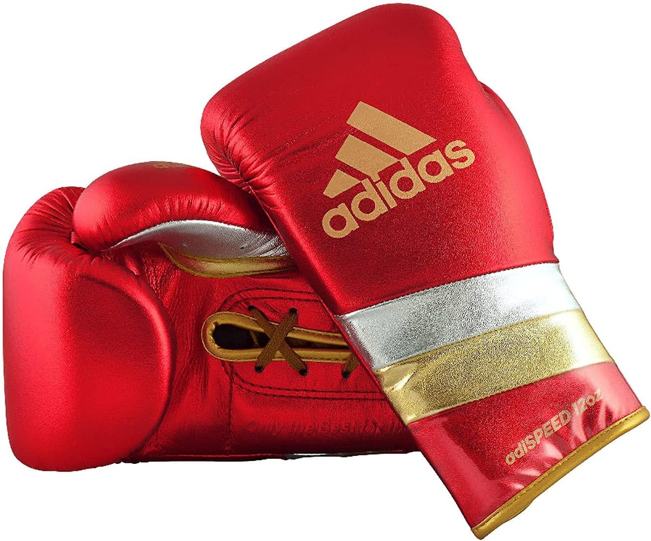 image:imageadidas Speed 500 Pro Boxing Gloves Genuine Leather Training Gloves for Men amp Women LaceUp Heavy Bag amp Kickboxing GlovesMET REDGOLDSILVER