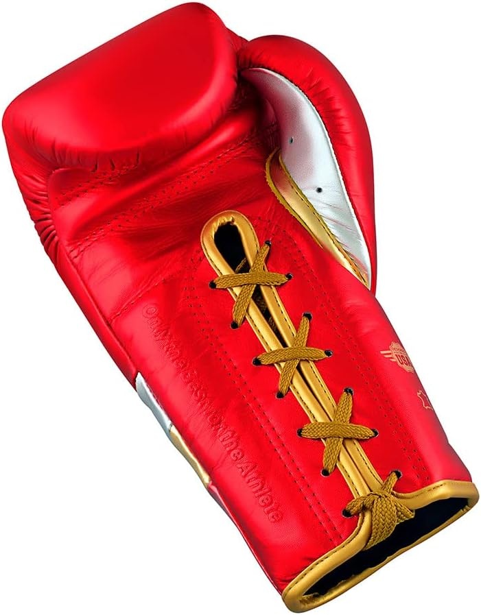 image:imageadidas Speed 500 Pro Boxing Gloves Genuine Leather Training Gloves for Men amp Women LaceUp Heavy Bag amp Kickboxing GlovesMET REDGOLDSILVER