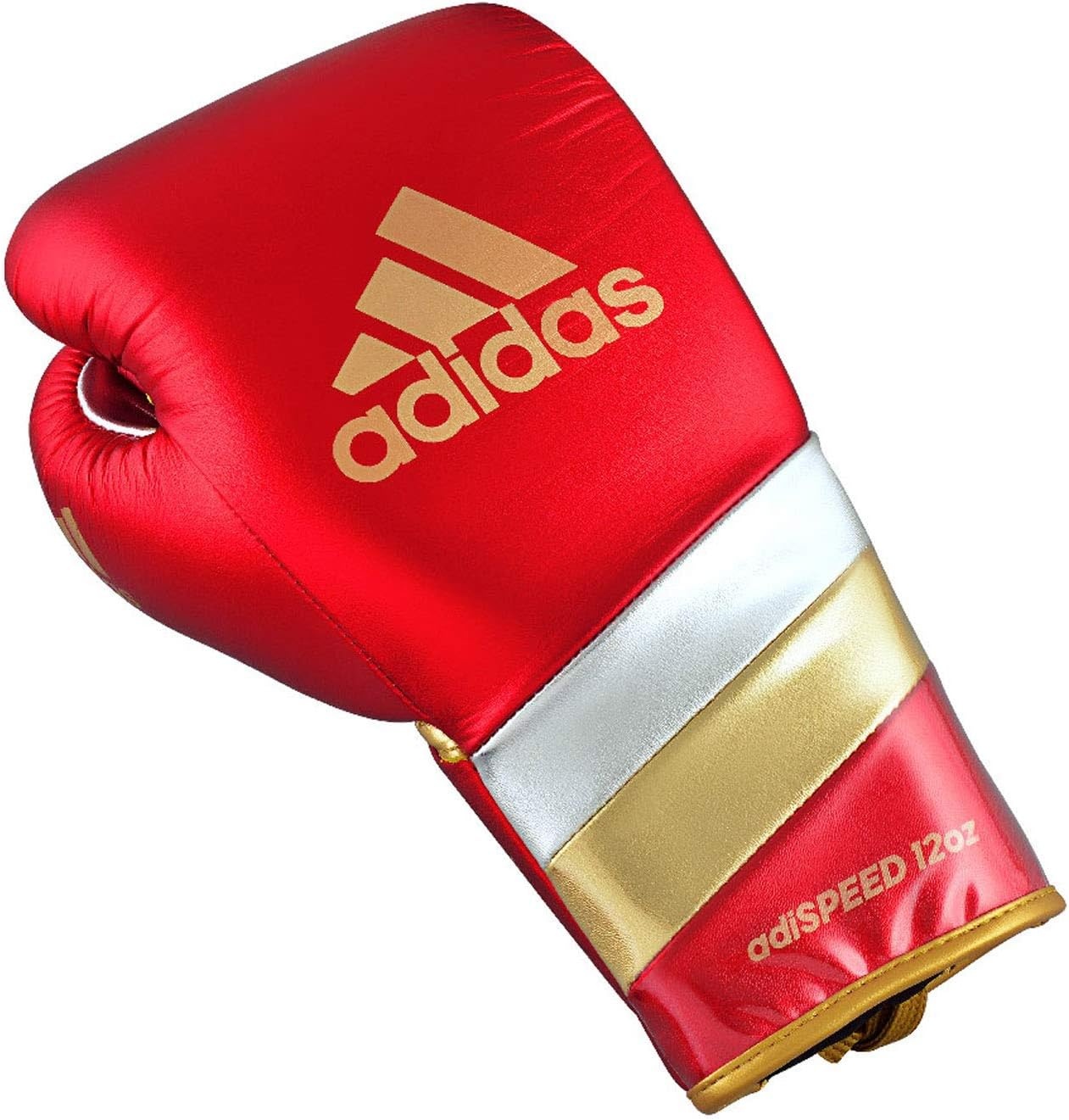 image:imageadidas Speed 500 Pro Boxing Gloves Genuine Leather Training Gloves for Men amp Women LaceUp Heavy Bag amp Kickboxing GlovesMET REDGOLDSILVER