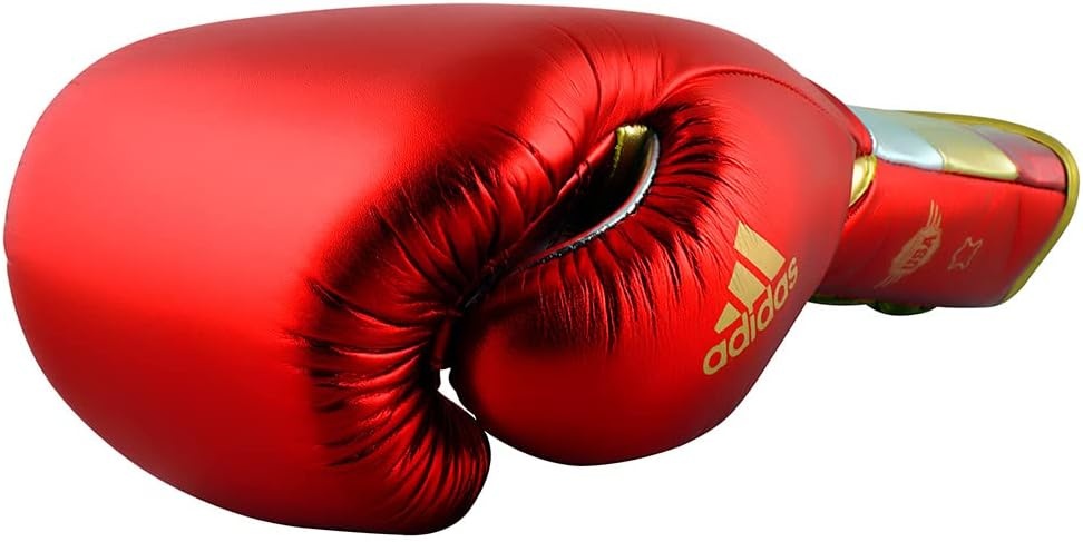 image:imageadidas Speed 500 Pro Boxing Gloves Genuine Leather Training Gloves for Men amp Women LaceUp Heavy Bag amp Kickboxing GlovesMET REDGOLDSILVER