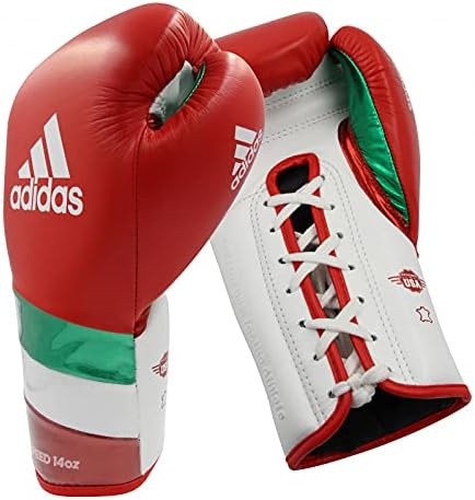 image:imageadidas Speed 500 Pro Boxing Gloves Genuine Leather Training Gloves for Men amp Women LaceUp Heavy Bag amp Kickboxing GlovesREDWHITEGREEN
