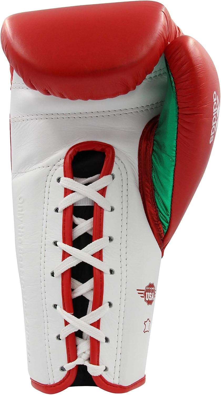 image:imageadidas Speed 500 Pro Boxing Gloves Genuine Leather Training Gloves for Men amp Women LaceUp Heavy Bag amp Kickboxing GlovesREDWHITEGREEN