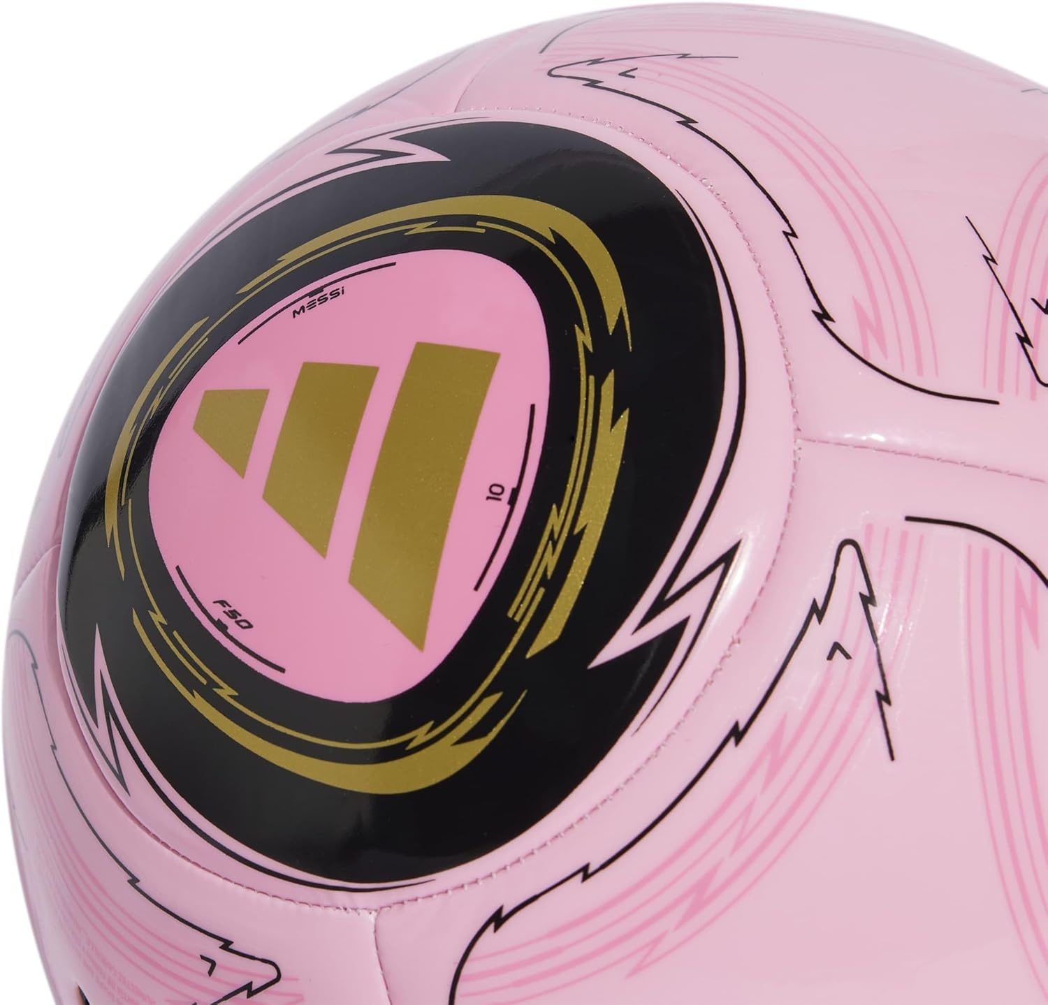 image:imageadidas Unisex Messi Club Soccer BallLight PinkBlackDark Football Gold