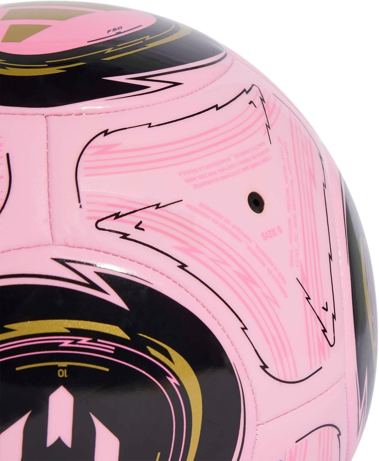 image:imageadidas Unisex Messi Club Soccer BallLight PinkBlackDark Football Gold